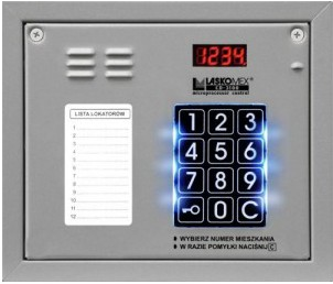 CP-3100NP-SILVER Panel audio z mini listą lokatorów, kolor srebrny, Laskomex