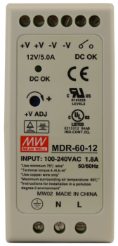 MDR-60-12 Zasilacz na szynę DIN 12VDC/60W/5A, MEAN WELL