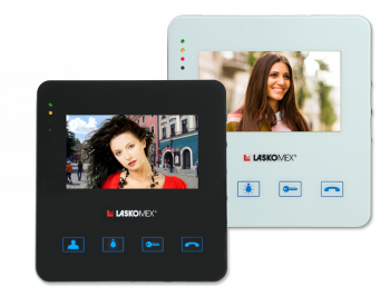 Monitor kolorowy LCD - 4,3",kolor biały, Laskomex MVC-8251-1_WHITE LASKOMEX
