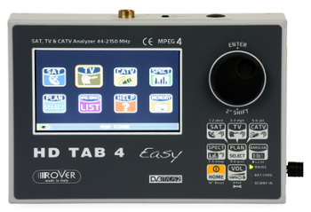 Rover HD TAB 4 Easy Miernik, pomiary DVB-T, DVB-S/S2, DVB-C (parametry MER,BER,PER,SCR), TELMOR