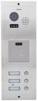 S603A-2 Bramofon 3-przyciskowy, podtynkowy lub natynkowy, wandaloodporny, czytnik kart UNIQUE, VIDOS