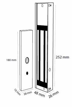 Electromagnetic lock with relay, 270 kg