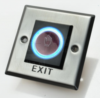 Flush-mounted, square, non-contact exit button