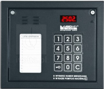 CP-2502NP-BLACK Panel audio z mini listą lokatorów, kolor czarny, Laskomex
